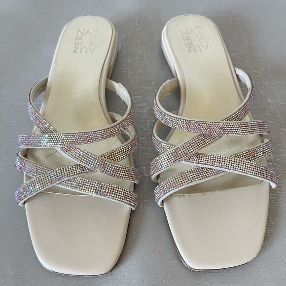 Naturalizer Rhynestones Strappy Sandal 8 M Sparkle Party Cocktail Prom Shoes - Picture 6 of 14